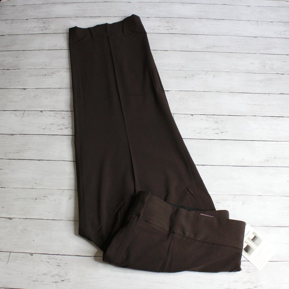 Sag Harbor Women's Trouser Suit Dress Pants Plus Size 22W Brown Slimming